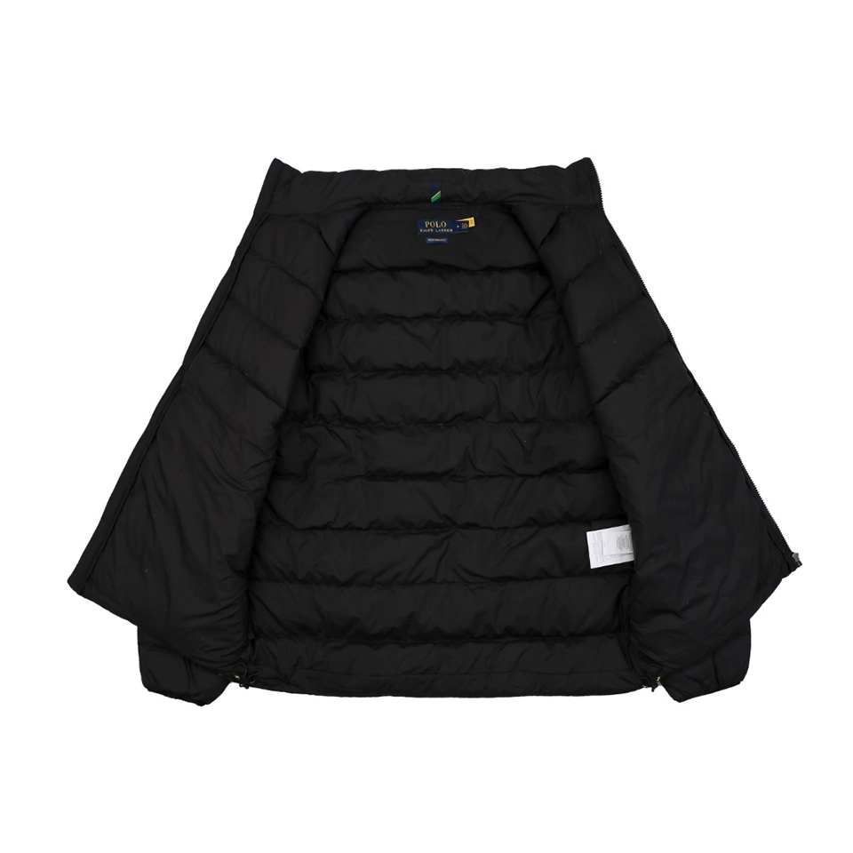 Ralph Lauren Pony Logo Quilted Stand Collar Down Jacket Black Lining