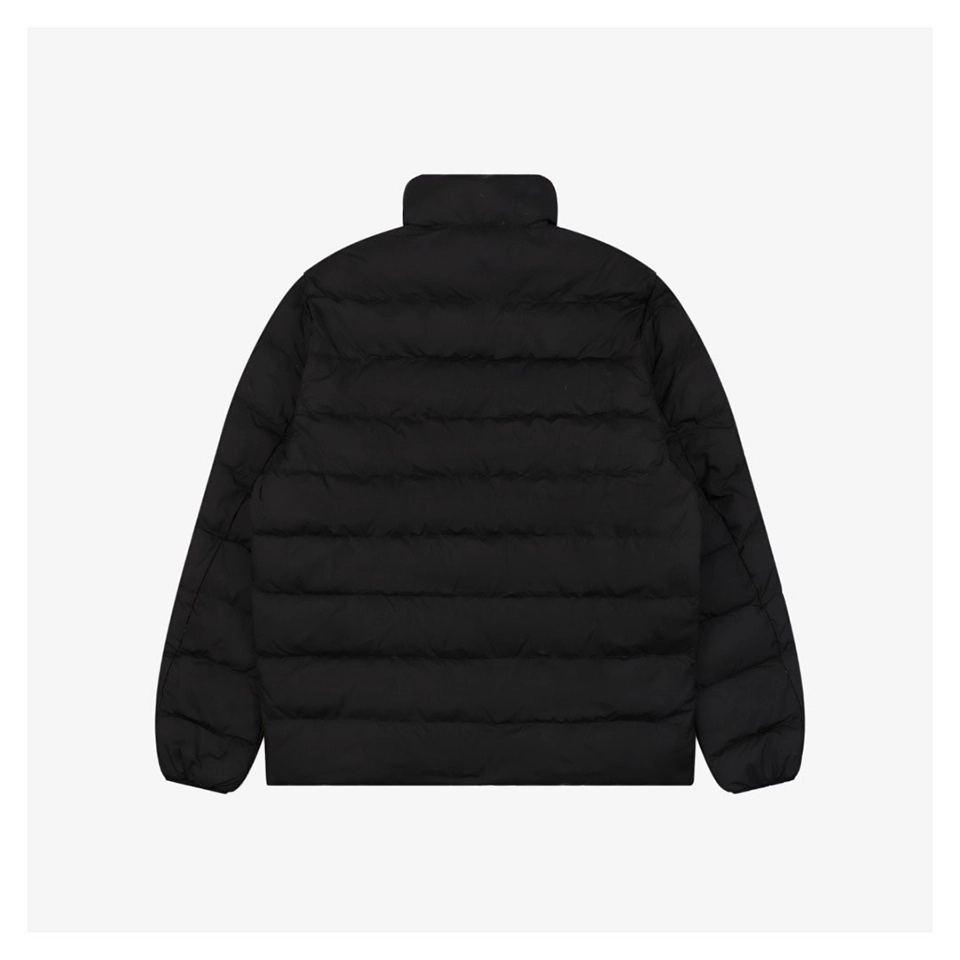 Ralph Lauren Pony Logo Quilted Stand Collar Down Jacket Black Back view