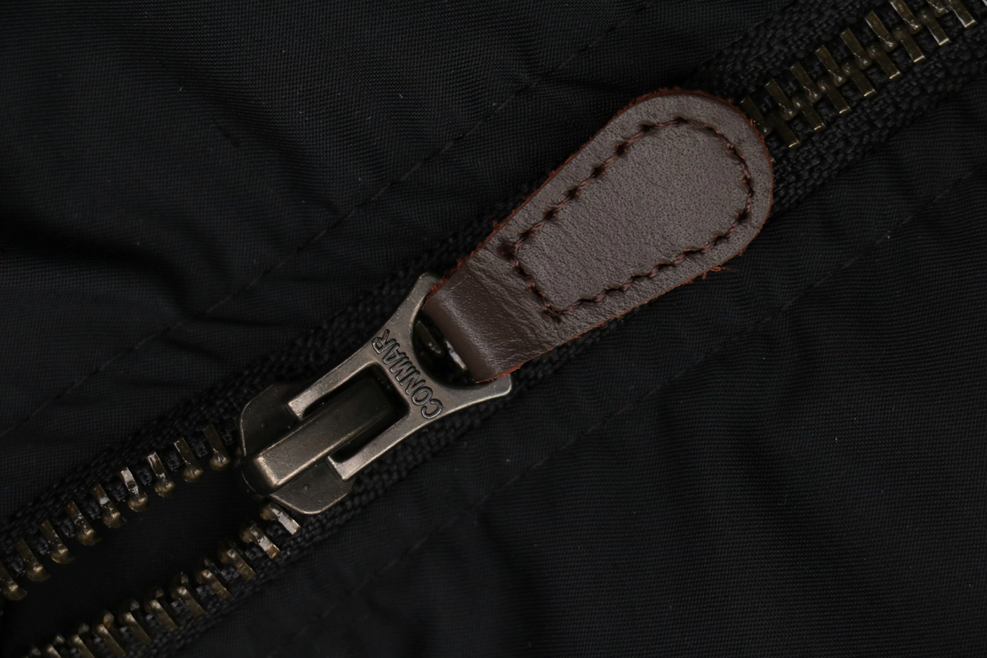 Ralph Lauren Vintage Shearling-Collar Down Flight Jacket Black Zipper puller