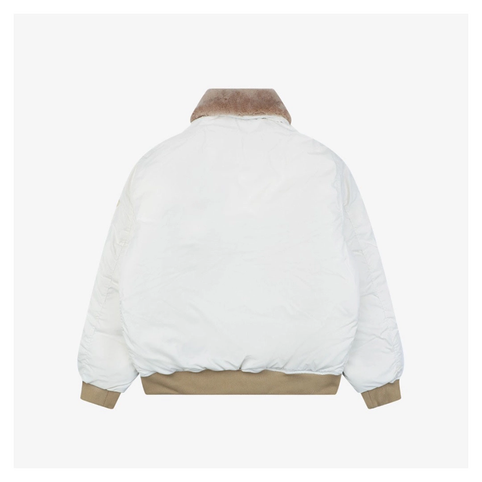 Ralph Lauren Vintage Shearling-Collar Down Flight Jacket White Back view