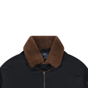 Ralph Lauren Vintage Shearling-Collar Down Flight Jacket Black