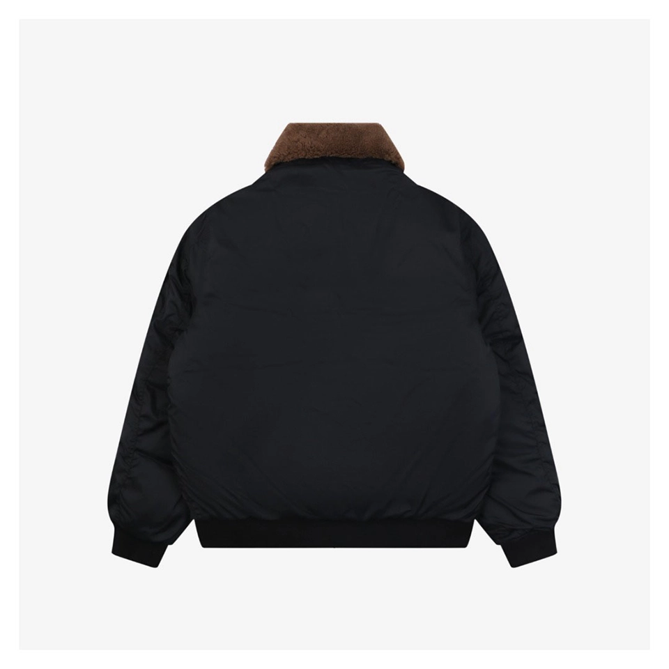 Ralph Lauren Vintage Shearling-Collar Down Flight Jacket Black Back view