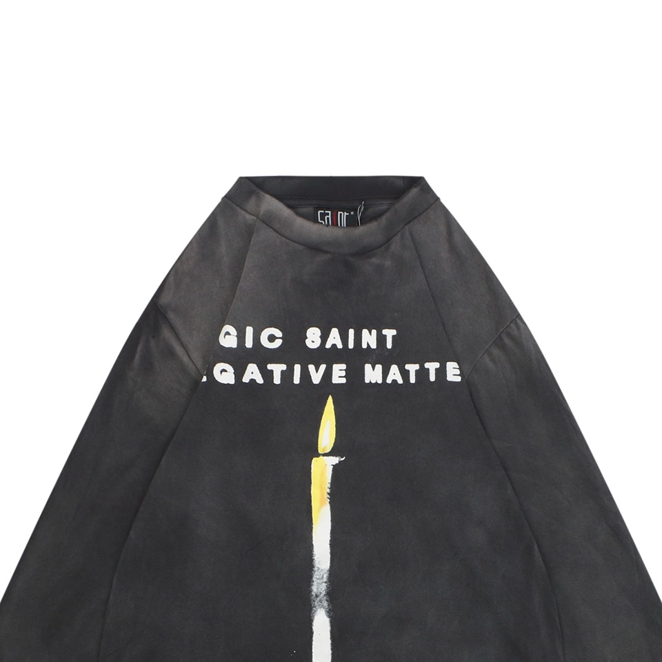 Saint Michael Candle Graphic Vintage Washed Shirt