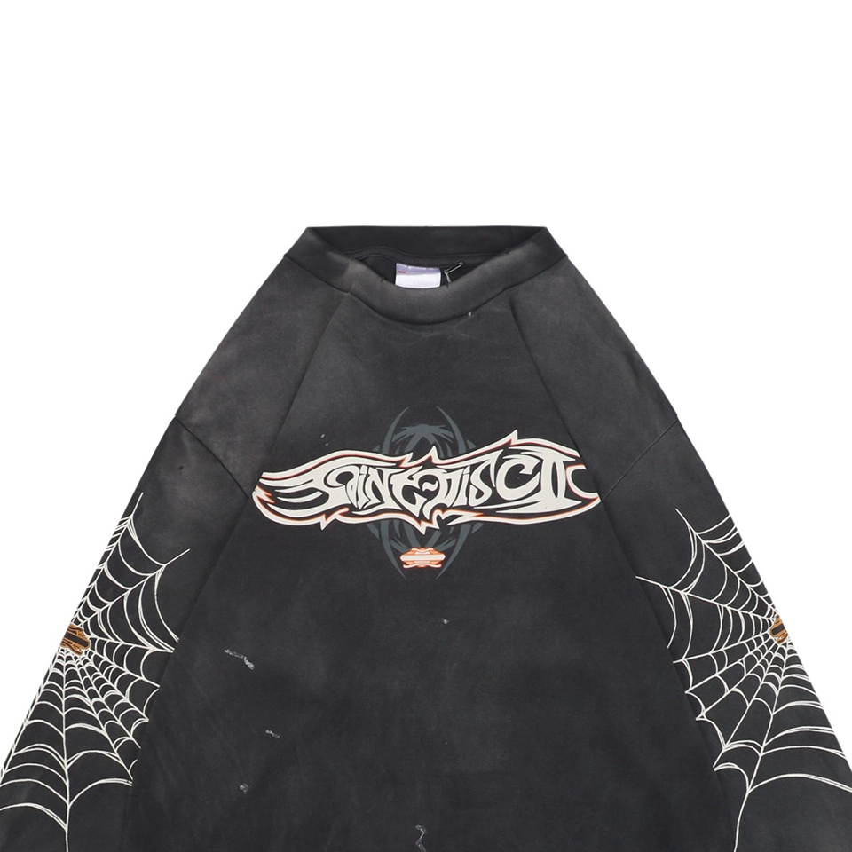 Saint Michael Spider Web Graphic Shirt