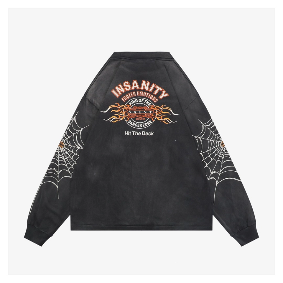 Saint Michael Spider Web Graphic Shirt Back view