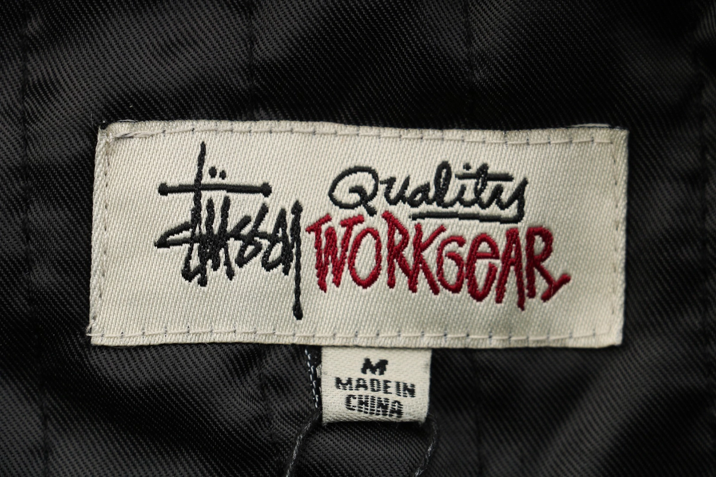 Stussy Embroidered Logo Hooded Cotton Jacket Black Brand label