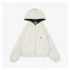 Stussy Embroidered Logo Hooded Cotton Jacket (White/Black)
