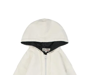 Stussy Embroidered Logo Hooded Cotton Jacket White