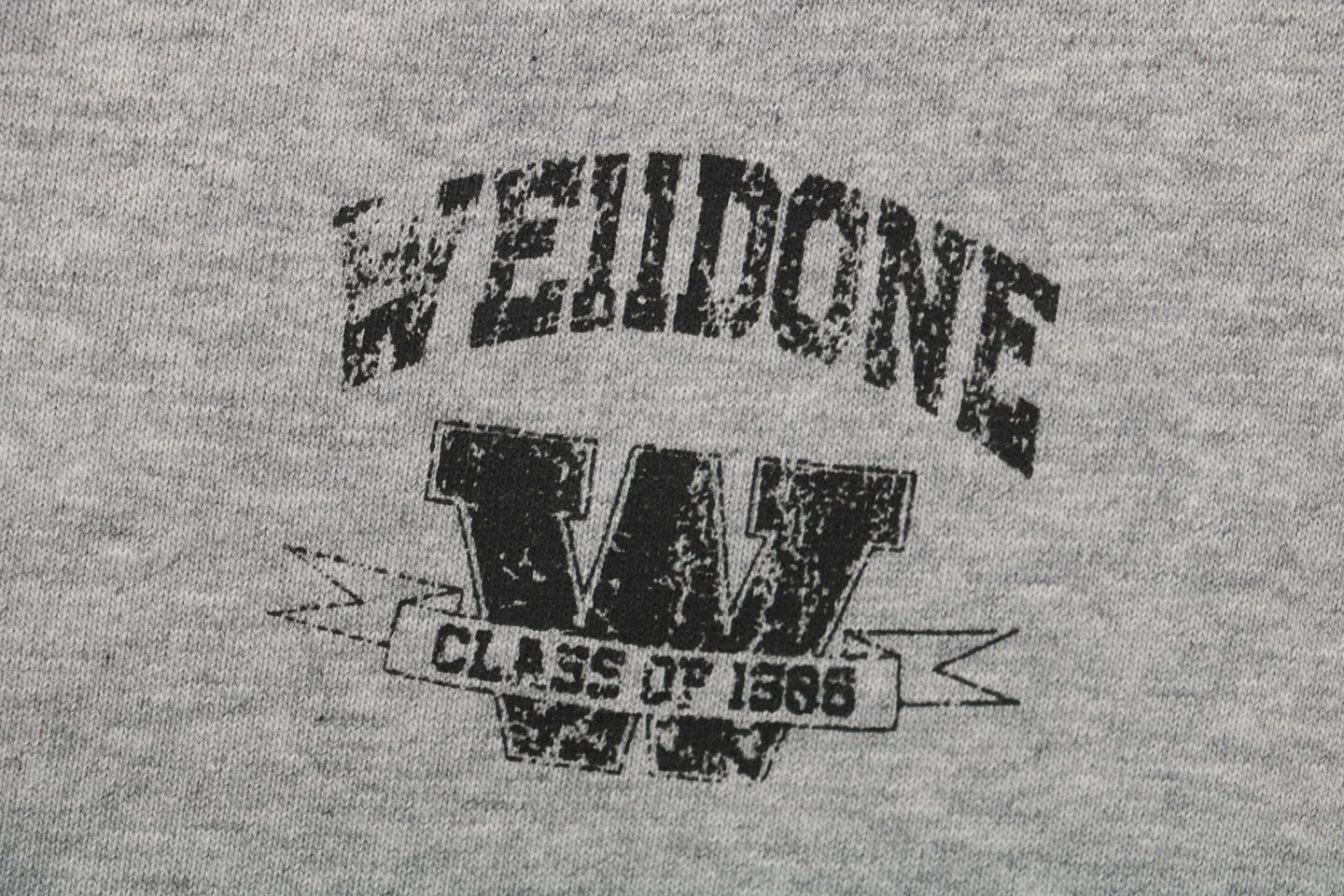 We11done Distressed Letter Sweatpants Front Print