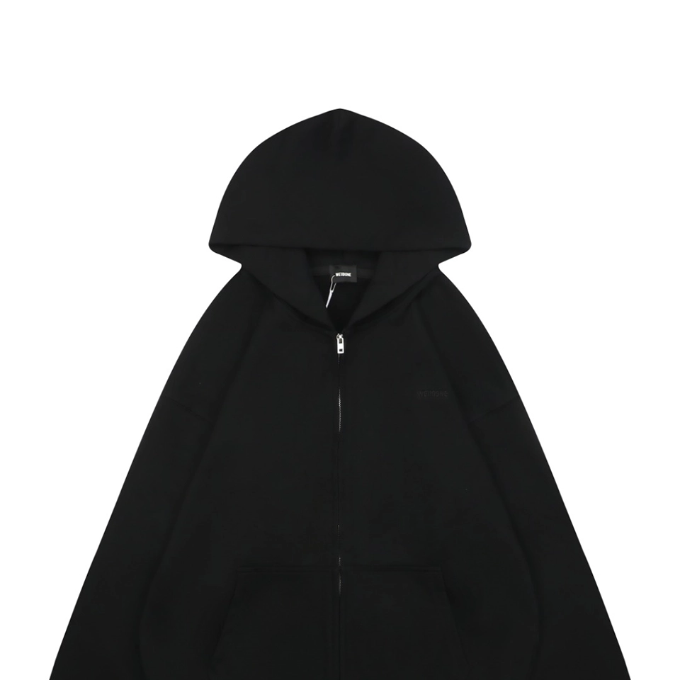 We11done Rhinestone Logo Hoodie Jacket