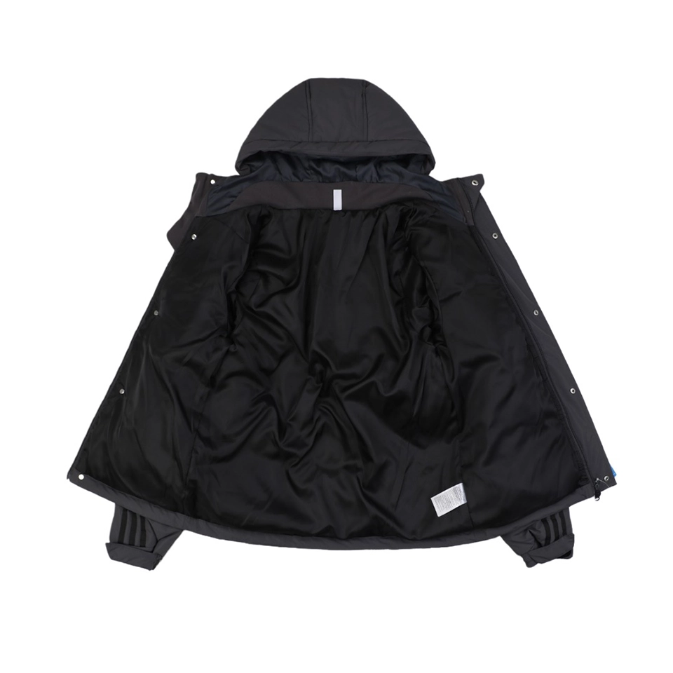 Adidas Three-Stripe Hooded Down Jacket Grey Lining