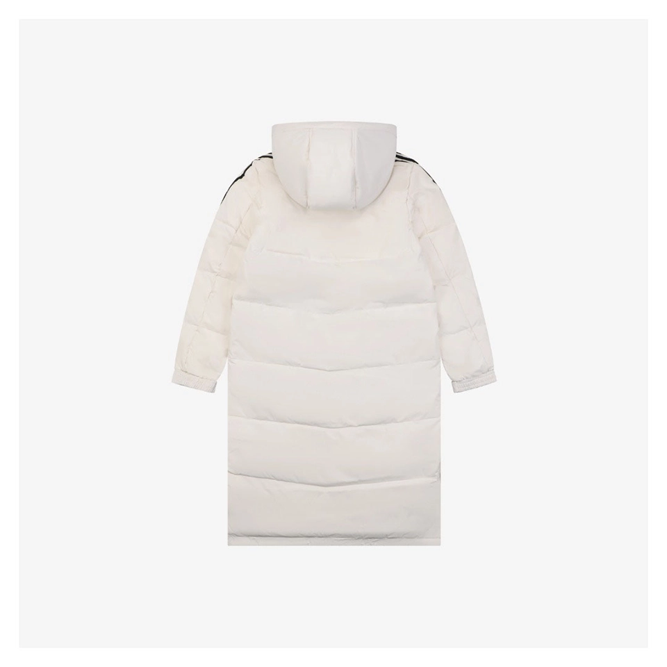 Adidas Three-Stripes Hooded Long Down Jacket White Back view