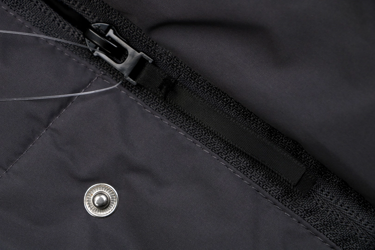 Adidas Three-Stripes Hooded Long Down Jacket Grey Zipper puller