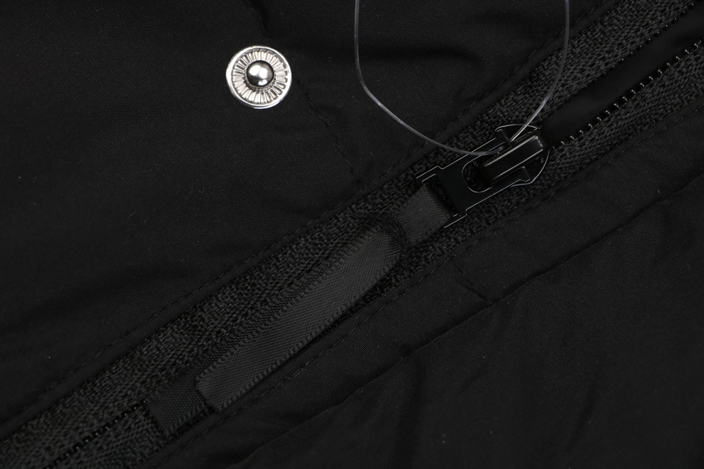 Adidas Three-Stripes Hooded Long Down Jacket Black Zipper puller