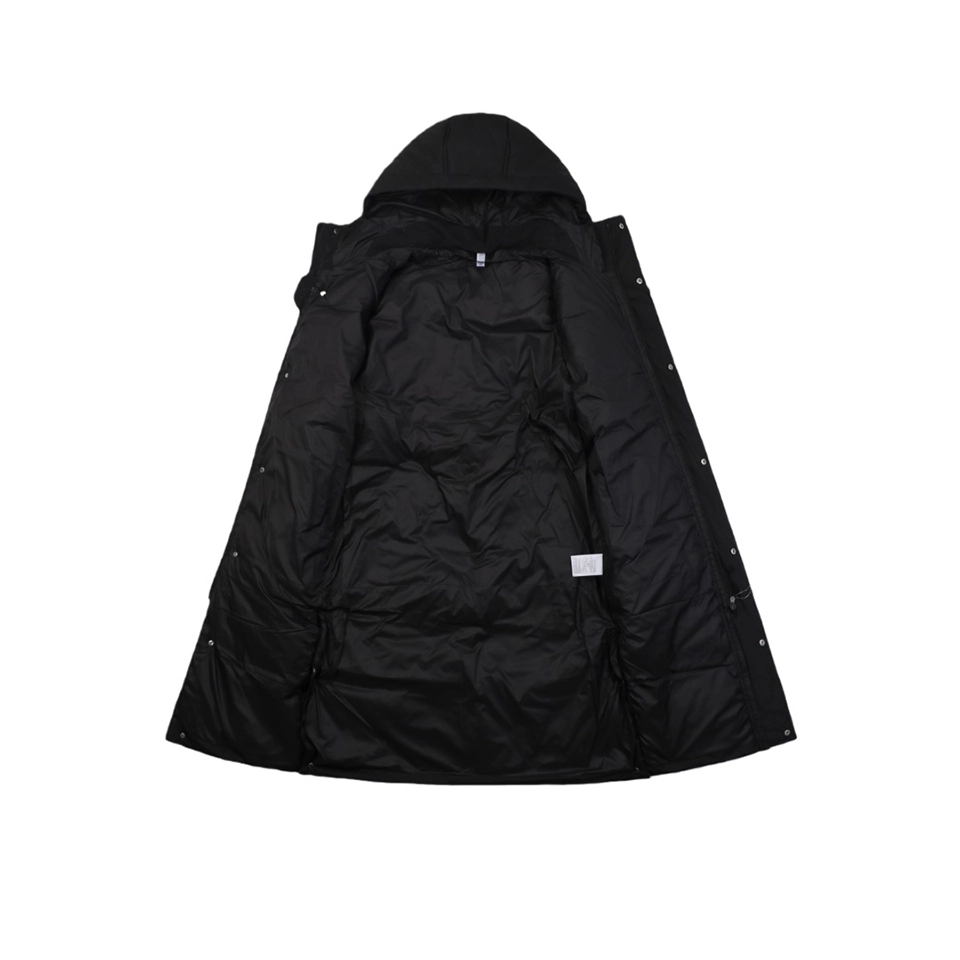 Adidas Three-Stripes Hooded Long Down Jacket Black LIning
