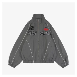 Adidas Valentine’s Day Trefoil Reflective Track Jacket Grey Front view
