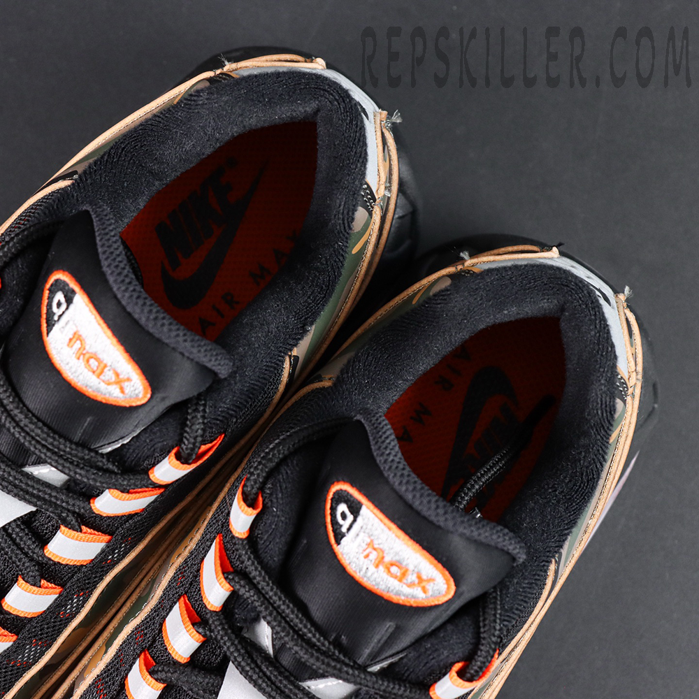 Nike Air Max 95 OG Orange Camo collar and inner lining detail