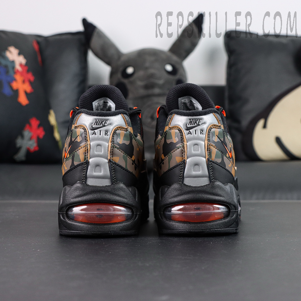 Nike Air Max 95 OG Orange Camo rear view with Nike branding