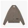 Ami Playful Letter Embroidered Knit Cardigan