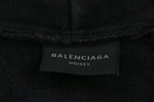 Balenciaga Yellow Tape Print Oversized Hoodie Brand label