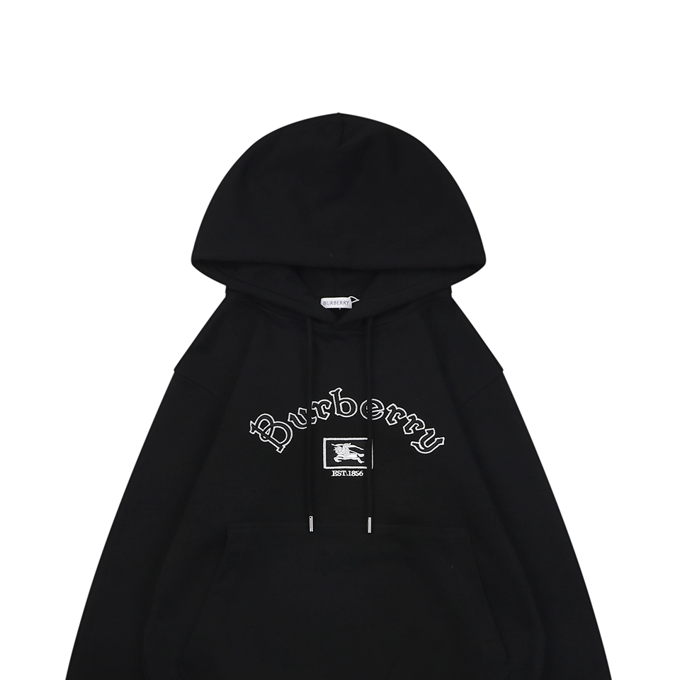 Burberry Box Logo Equestrian Knight Embroidered Hoodie