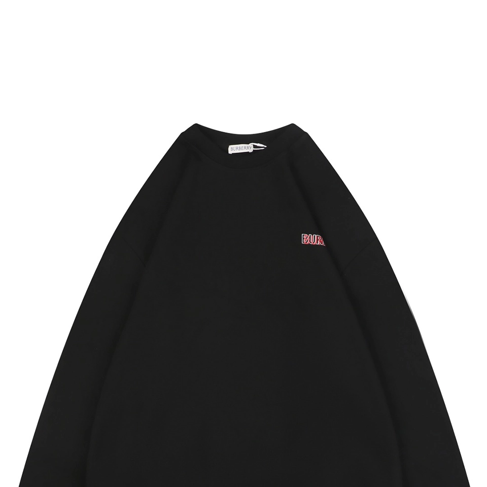 Burberry Overlapping Knight Print Crewneck Sweatshirt Black