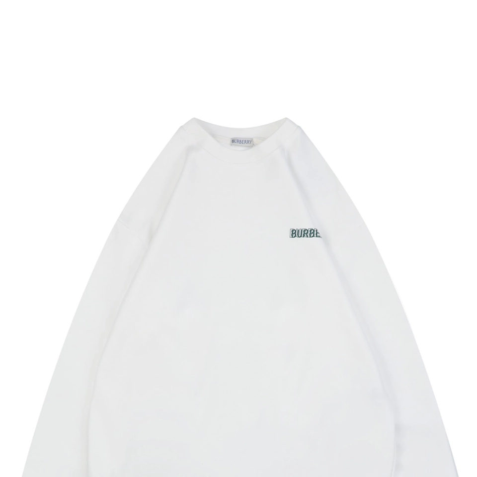 Burberry Overlapping Knight Print Crewneck Sweatshirt White