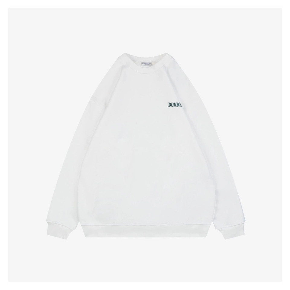 Burberry Overlapping Knight Print Crewneck Sweatshirt White Front view