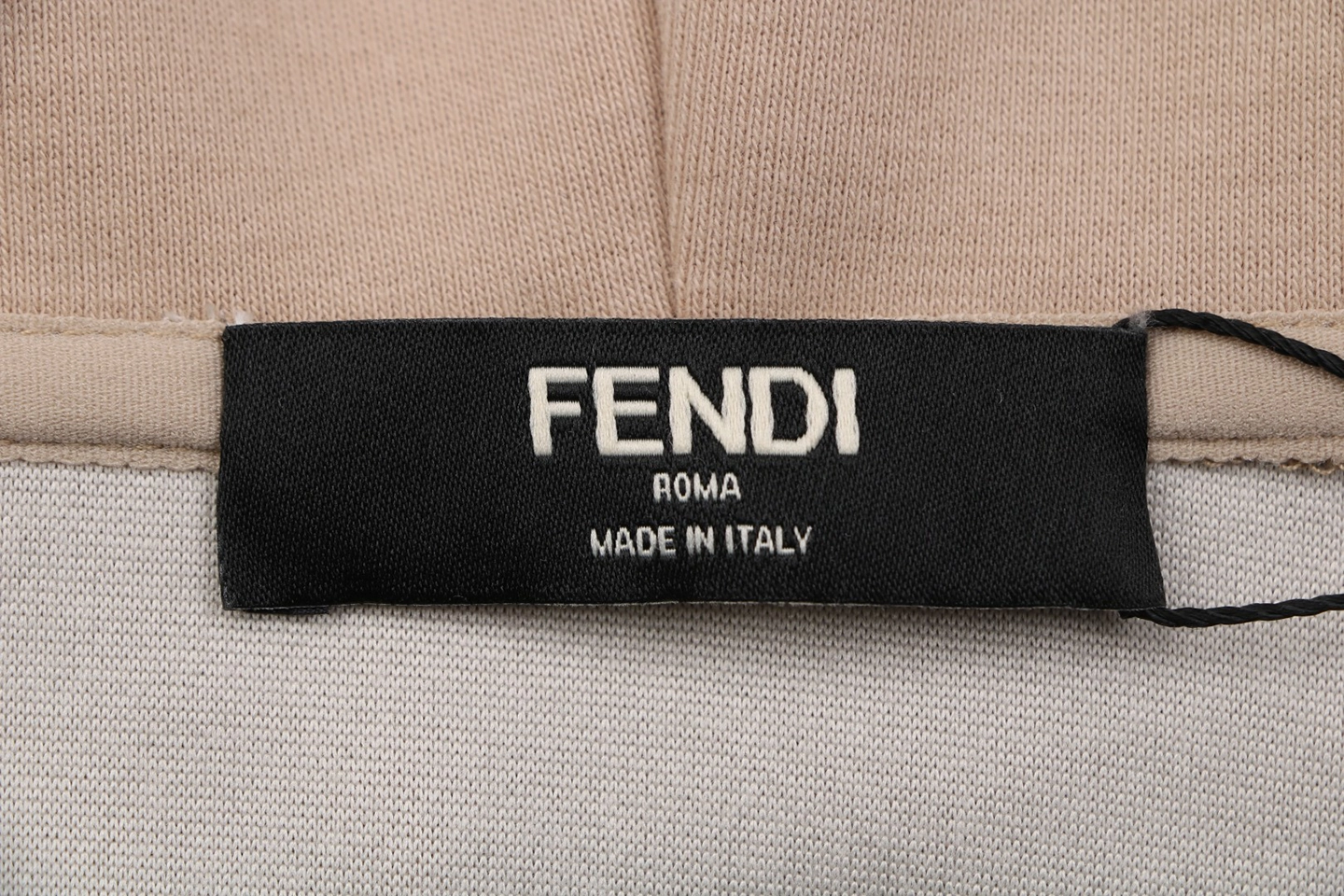 Fendi Graphic Letter Print Hoodie Beige Brand label