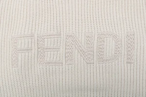 Fendi Logo Crewneck Knit Sweater Beige Brand