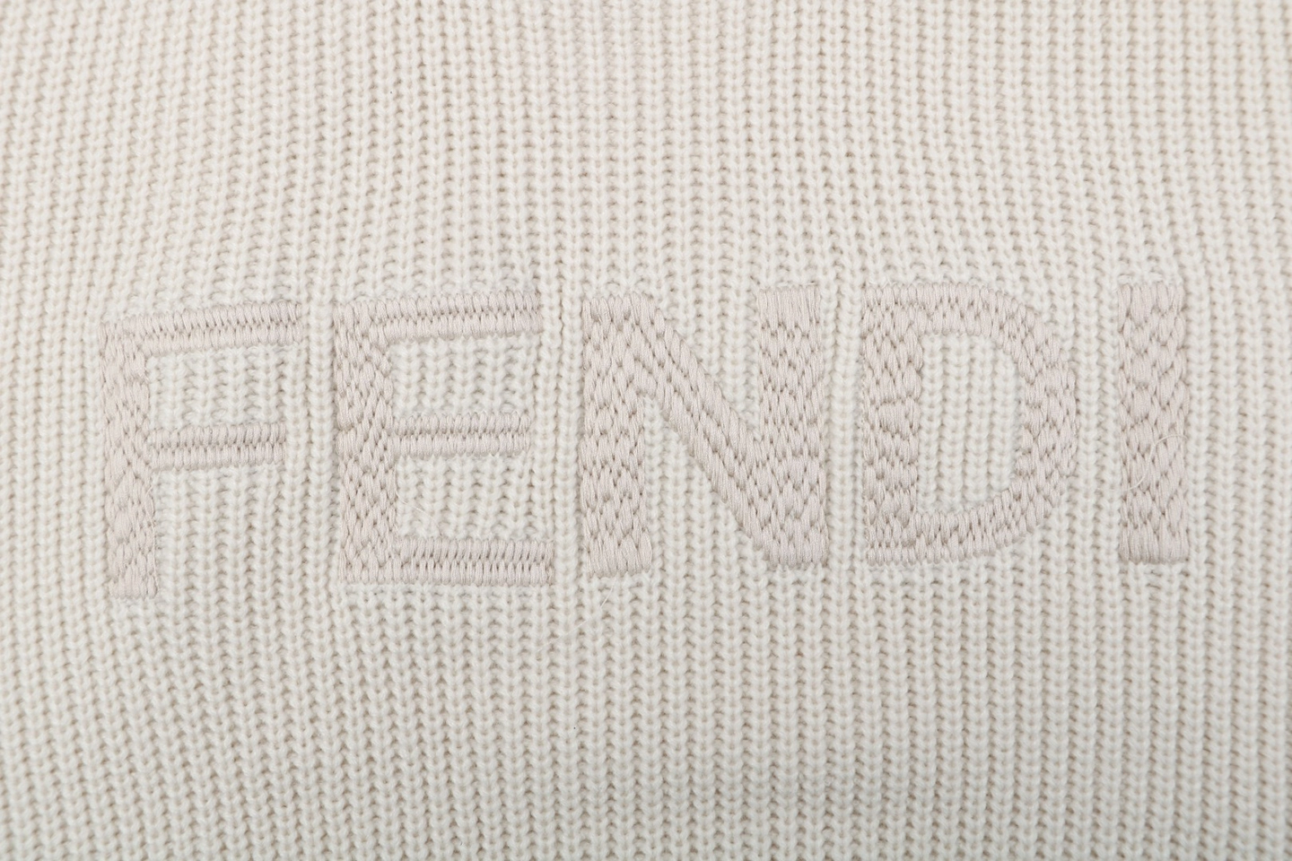 Fendi Logo Crewneck Knit Sweater Beige Brand