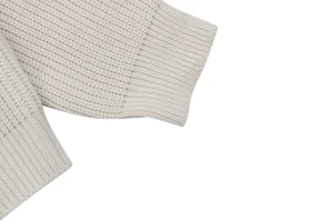 Fendi Logo Crewneck Knit Sweater Beige Cuff