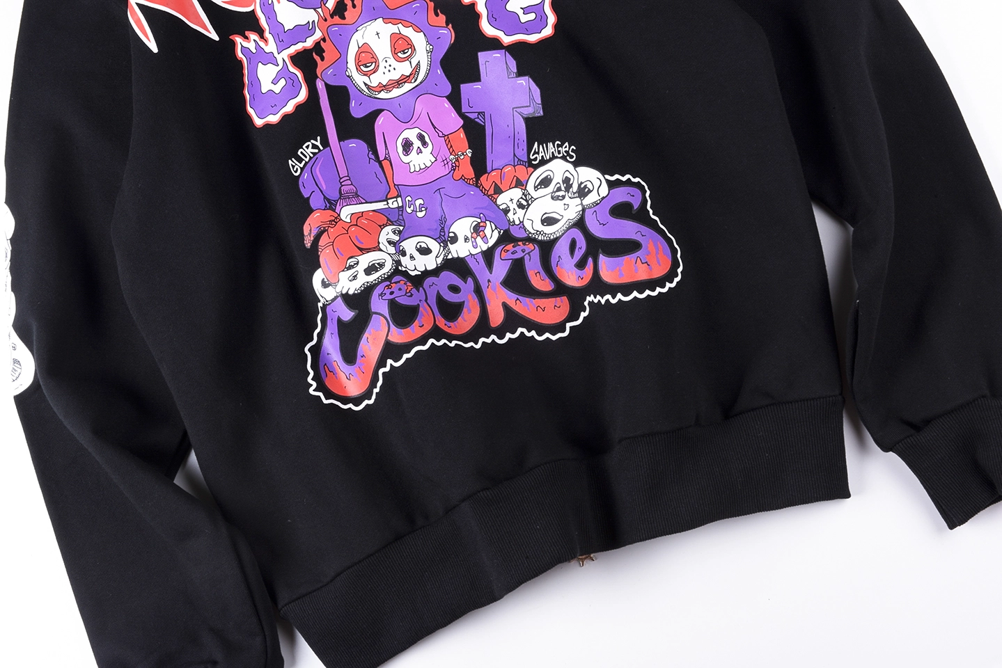 Glo Gang Nightmare Cookies Spiked Hood Full-Zip Hoodie7