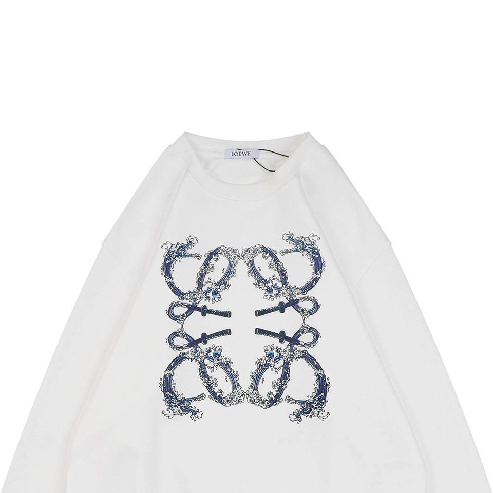L Wave Anagram Print Crewneck Sweatshirt