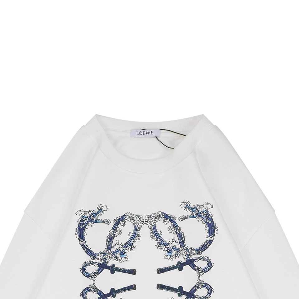 L Wave Anagram Print Crewneck Sweatshirt