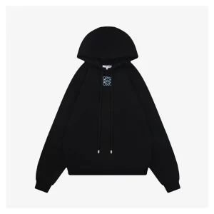 Loewe Blue Anagram Embroidered Hoodie Front view