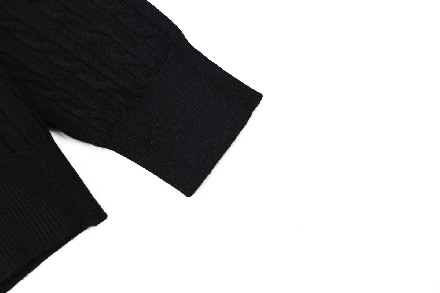 Loewe Cable-Knit Logo Crewneck Sweater Black Cuff