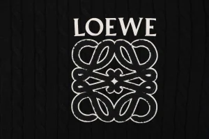 Loewe Cable-Knit Logo Crewneck Sweater Black Brand