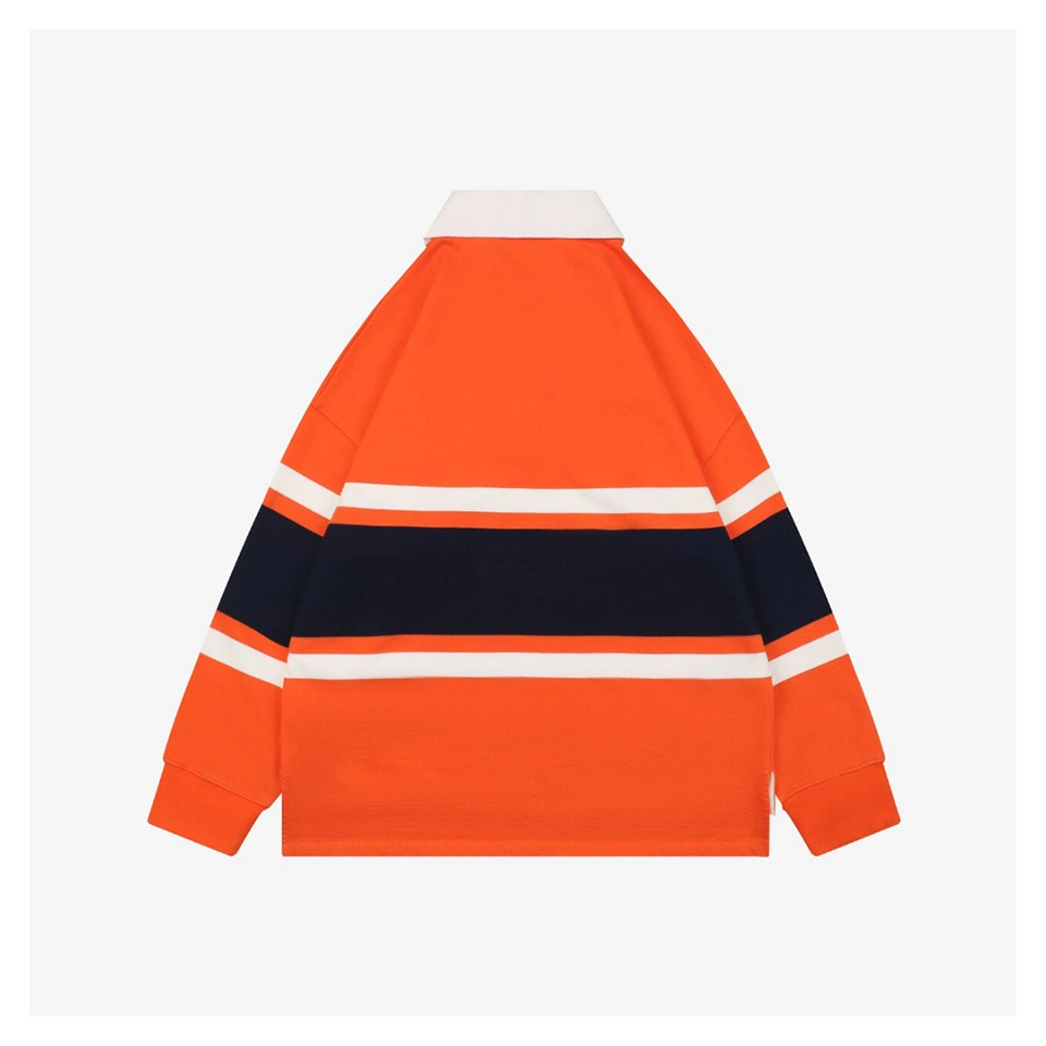 Loewe Color-Block Striped Polo Sweatshirt Orange Back view