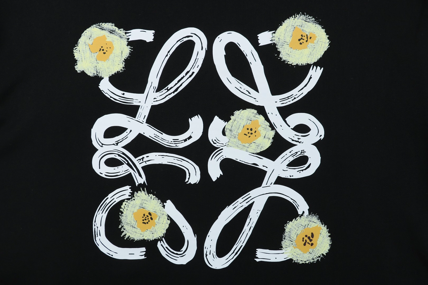 Loewe Daisy Logo Printed Crewneck Sweatshirt Black Back Print