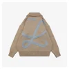 L Anagram Zip-Up Knit Jacket