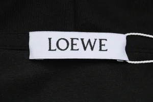 Loewe ON Collaboration Floral Logo Drawstring Hoodie Black Brand label