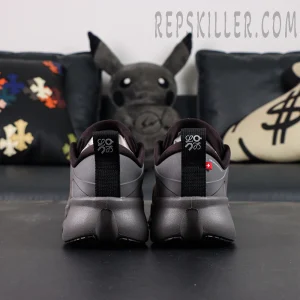 Loewe x ON Cloudsolo Black Brown sneakers, rear view