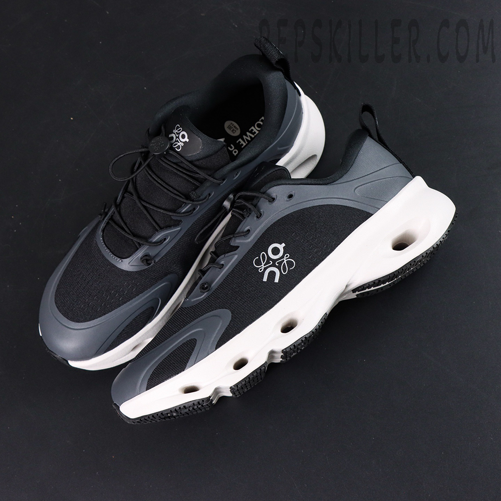 Loewe x ON Cloudsolo Black White sneakers top view