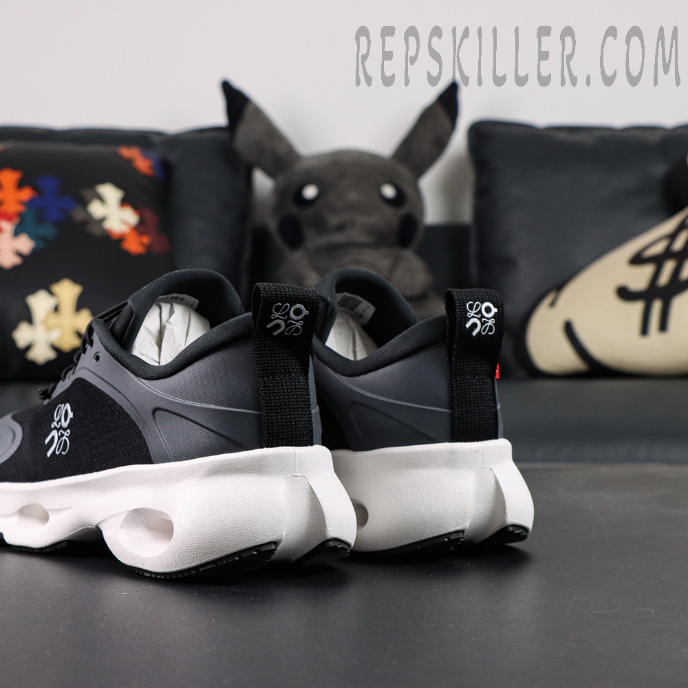 Loewe x ON Cloudsolo Black White sneakers heel detail