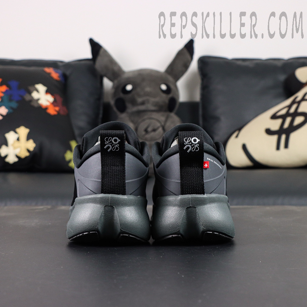 Loewe x On Cloudsolo Black sneakers heel and midsole detail