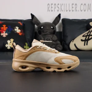 Loewe x ON Cloudsolo Dark Sand Cream sneakers side profile view