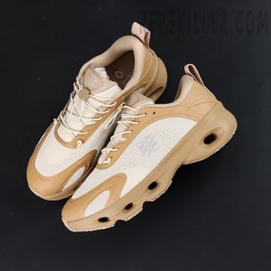 Loewe x ON Cloudsolo Dark Sand Cream sneakers top view overall display