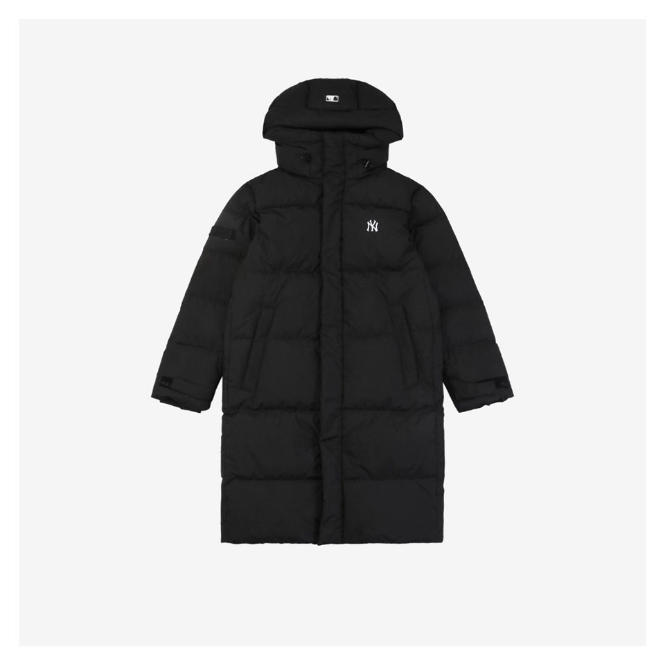 MLB New York Yankees Logo Long Down Jacket Black Front view