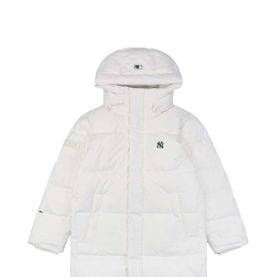 MLB New York Yankees Logo Long Down Jacket White